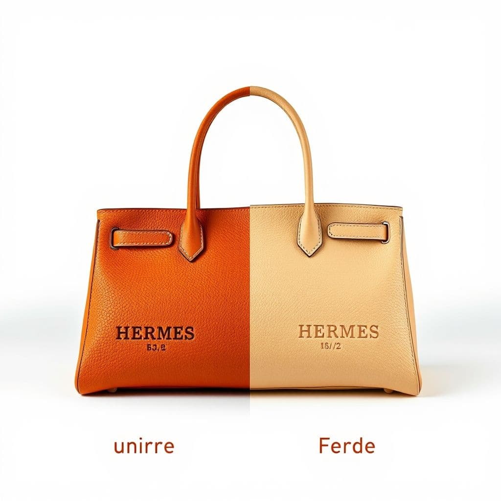 Comparación entre un bolso Hermès original y el que muestra Jazz en su vlog.