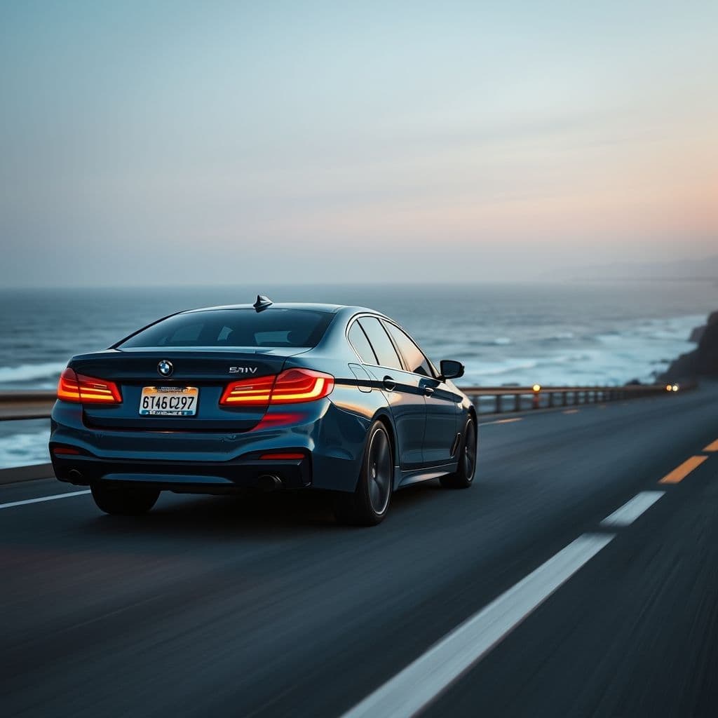 BMW serie 5 en carretera