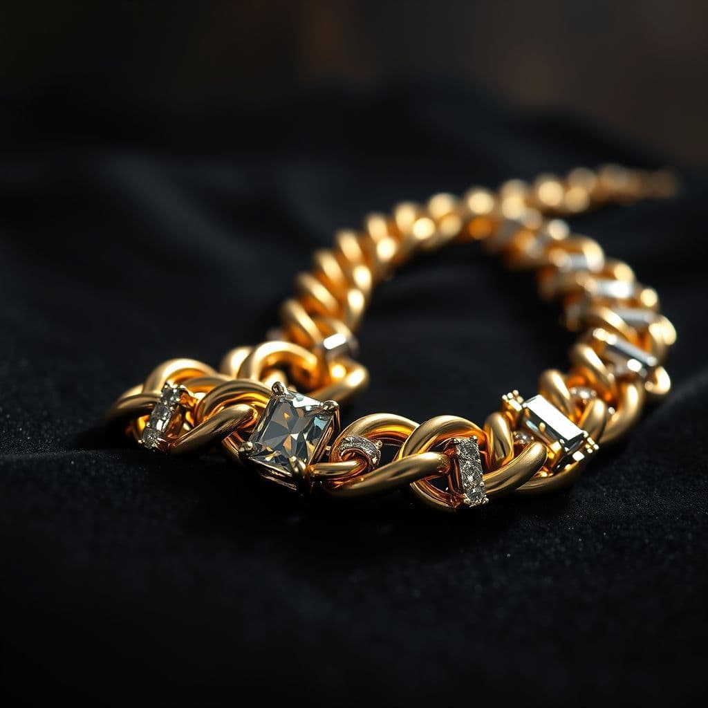 Cadena de oro y diamantes estilo Miami usada por artistas famosos