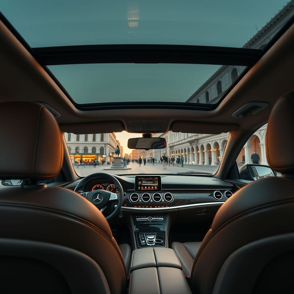 Interior de lujo de un Mercedes CL300